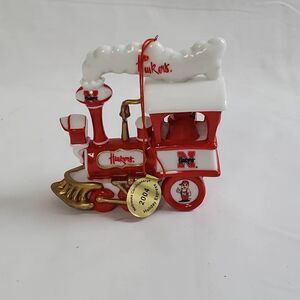 2004 Nebraska Cornhuskers Holiday Express Train Ornament – Santa Engineer Red &